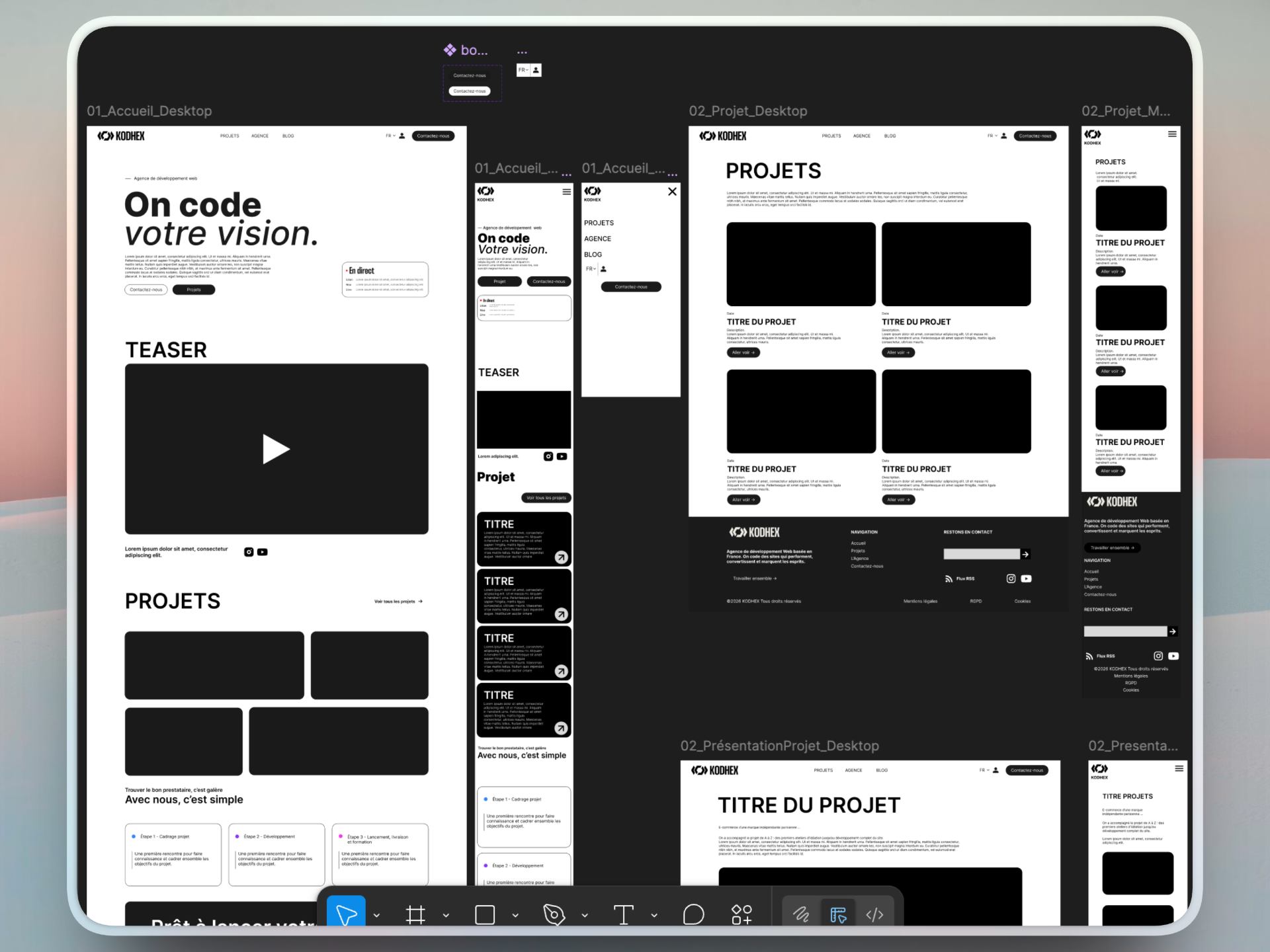 Wireframes — Kodhex et Sumit (SAE 203)
